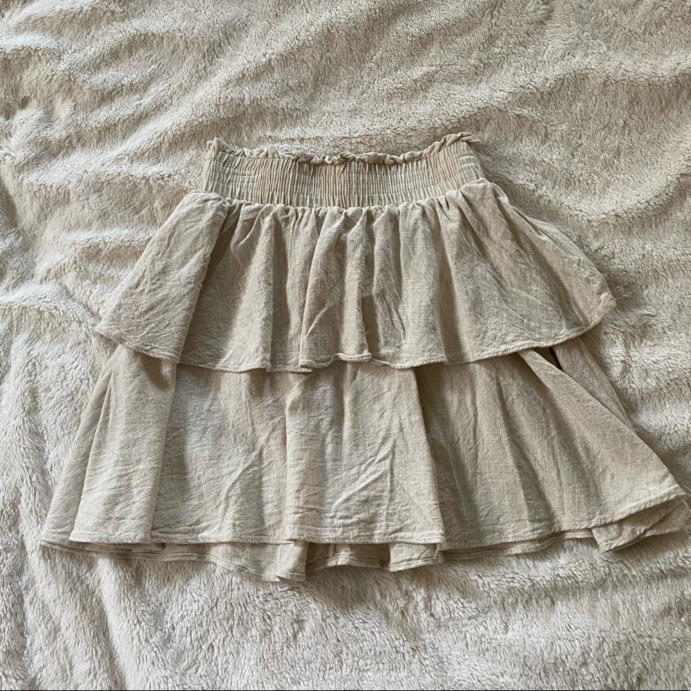 NWT Princess Polly Greta Mini Skirt in Beige - Size 2